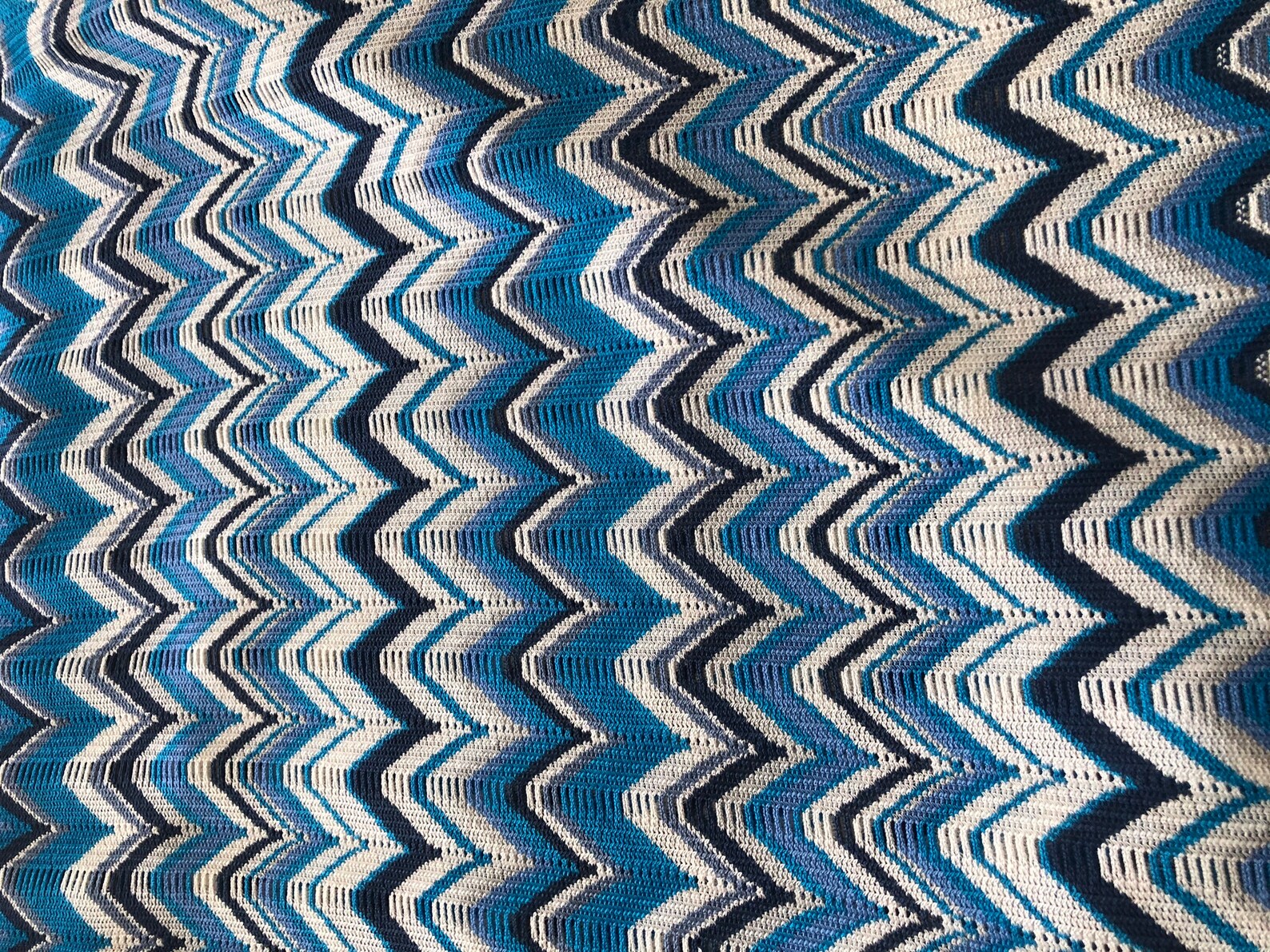 Knit Jersey Fabric Blue Zigzag Fabric Upholstery Fabric | Etsy