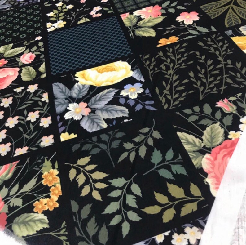 Printed brand fabric Black Crepe fabric