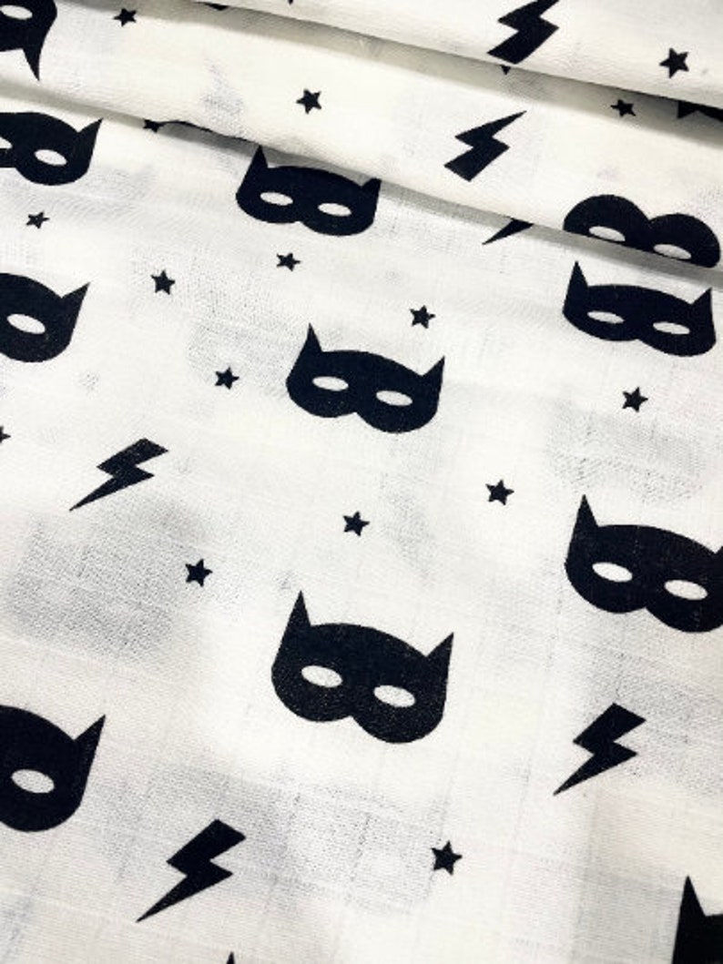 Batman Muslin Baby Cotton Fabric 100/% Cotton Batman Fabric Batman Swaddle Widht 130cm Mask Material