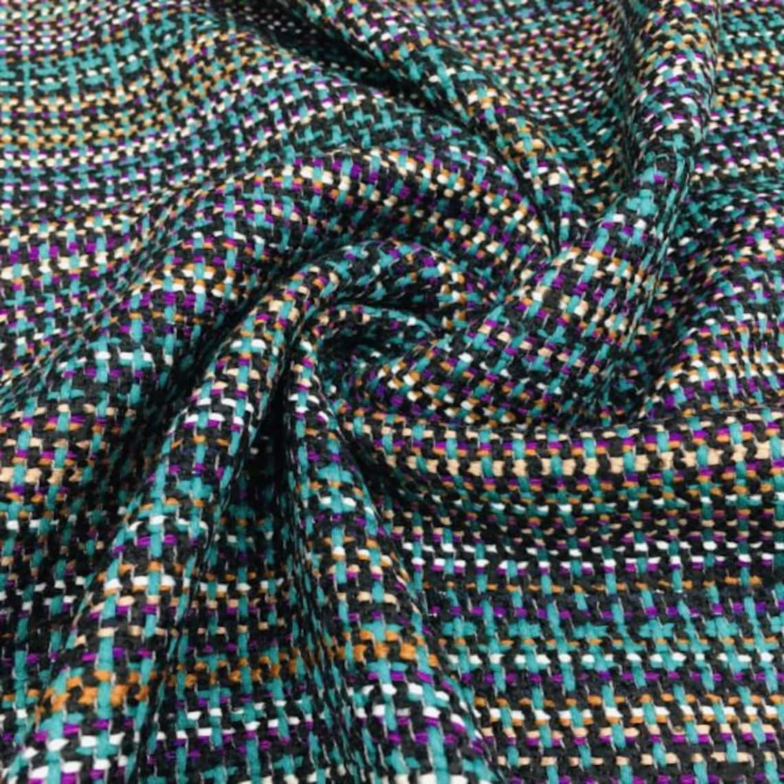 Green Tweed Fabric Suiting Wool Tweed Material Wool Tweed Etsy