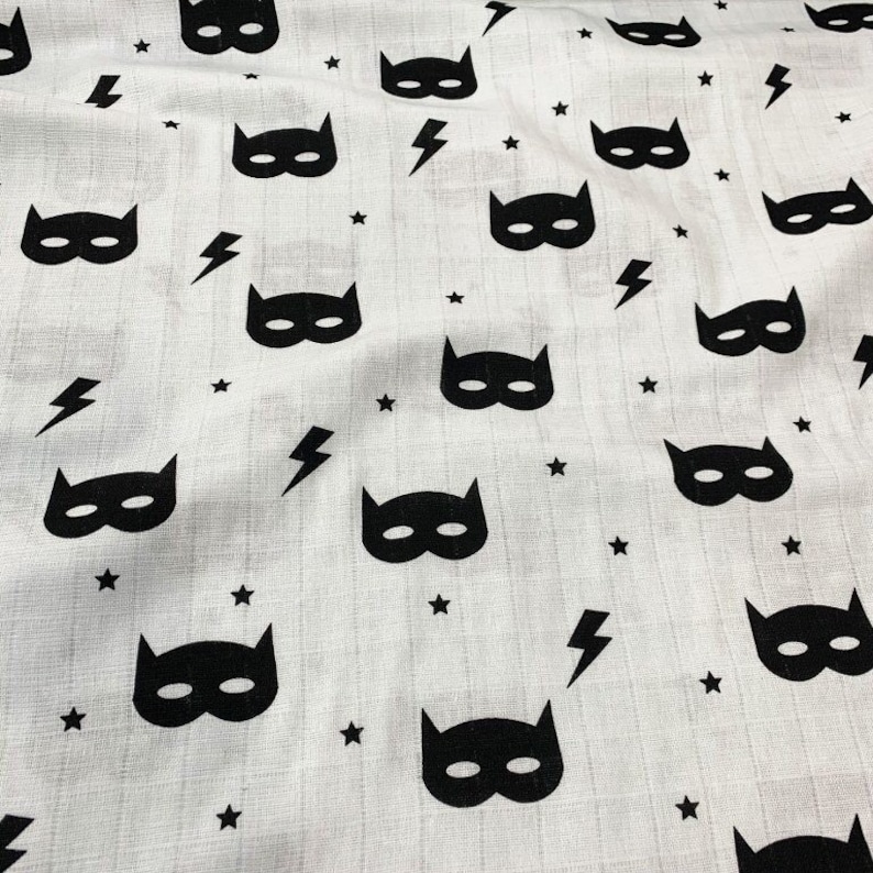 Batman Muslin Baby Cotton Fabric 100/% Cotton Batman Fabric Batman Swaddle Widht 130cm Mask Material