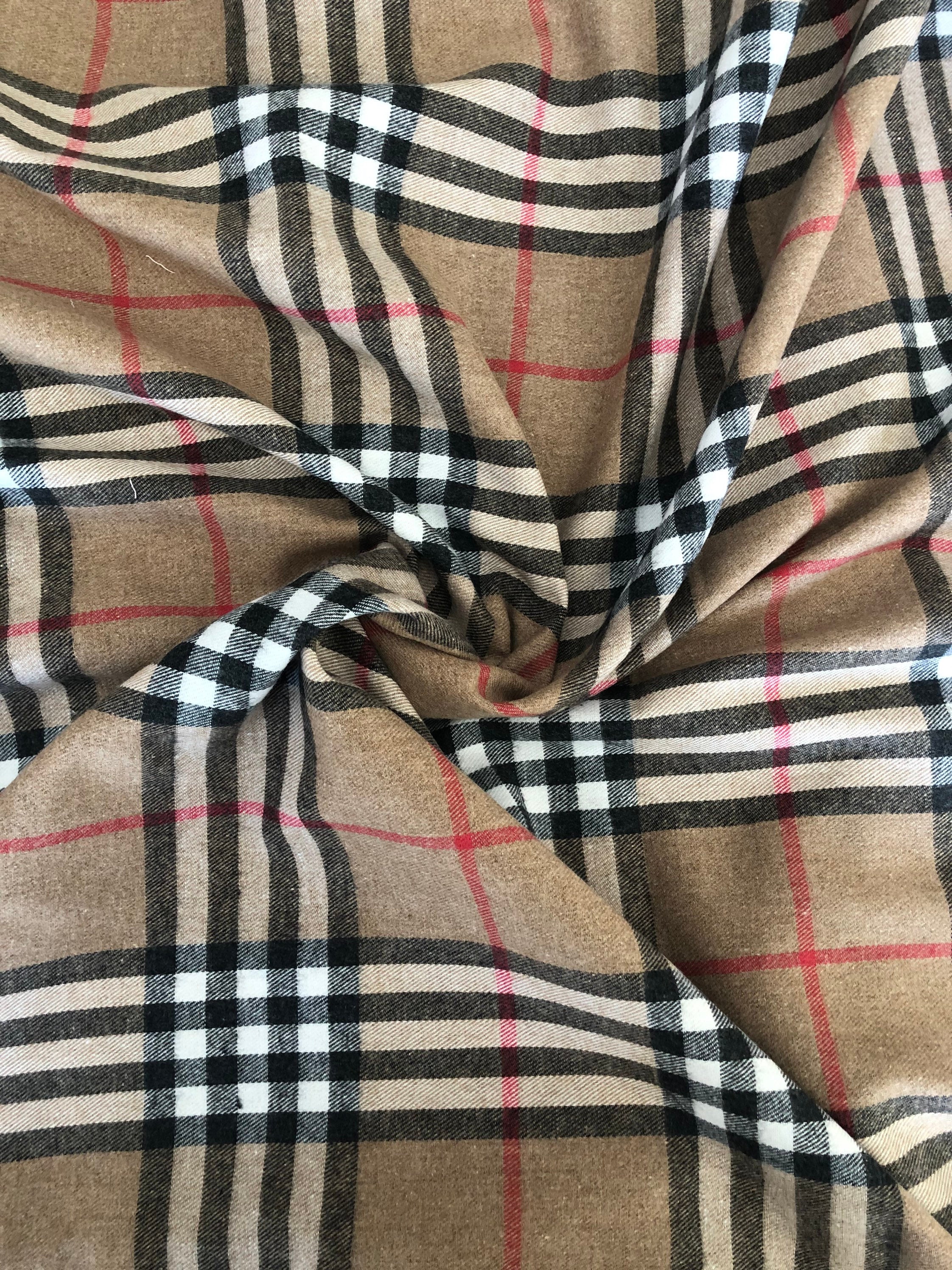 Beige Tartan Fabric Wool Cotton Fabric Plaid Wool Fabric Etsy
