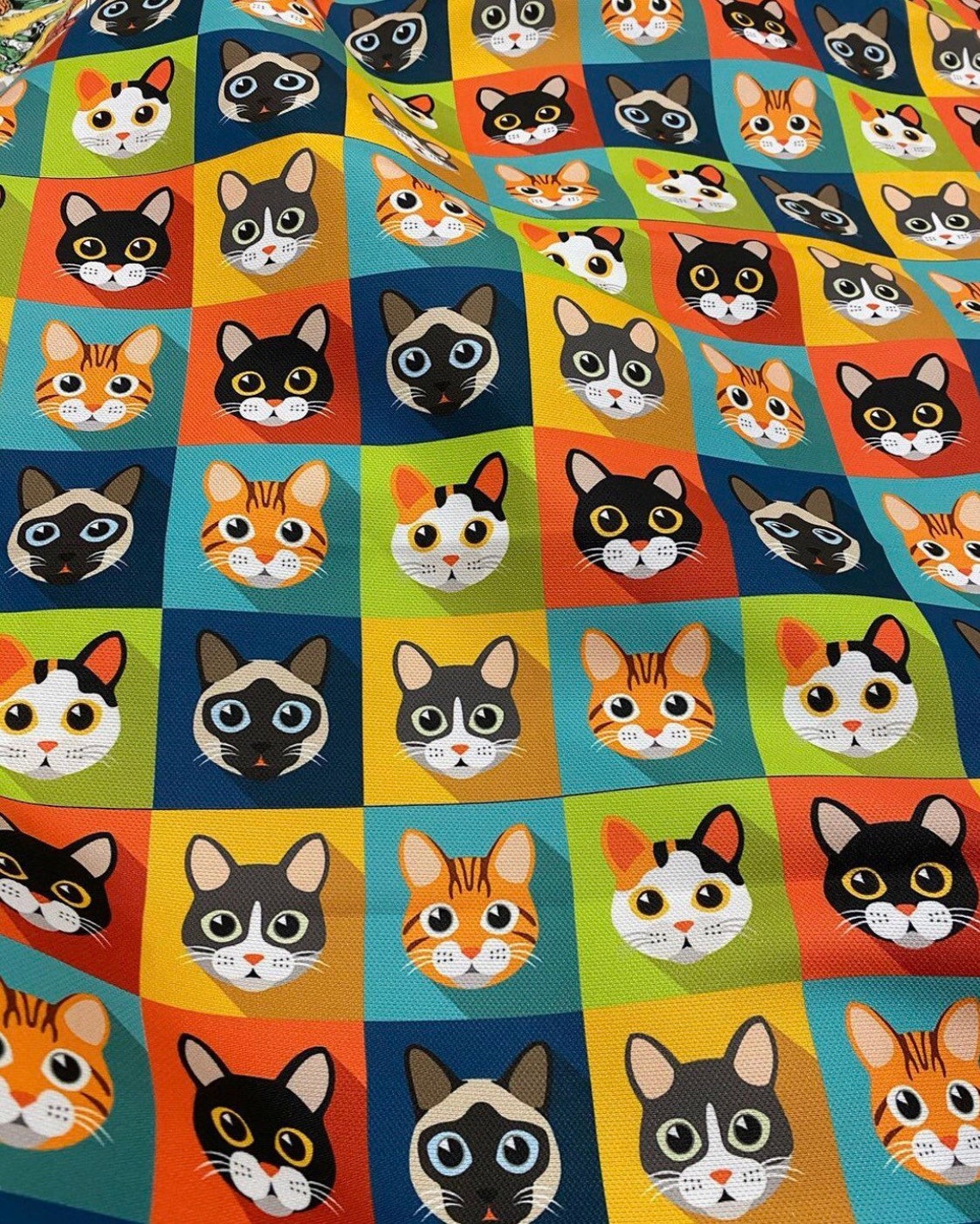 Cat pattern Fabric Cat fabricHome Decor Fabric Upholstery Etsy