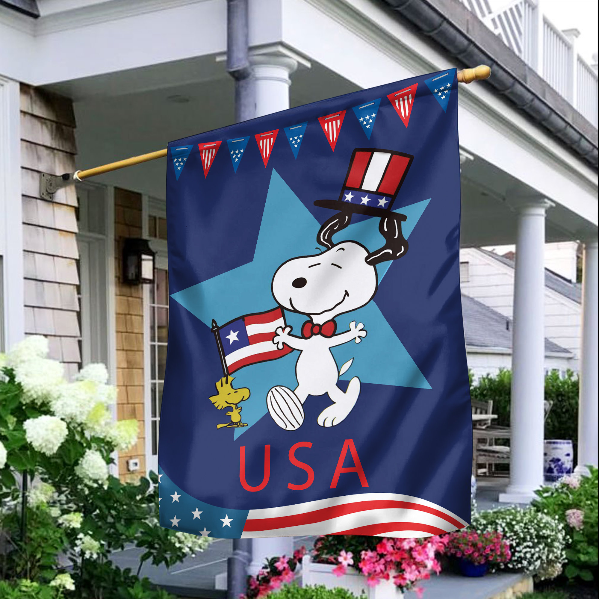 Snoopy Patriot Flag American Flag Garden Flag peace flag Etsy