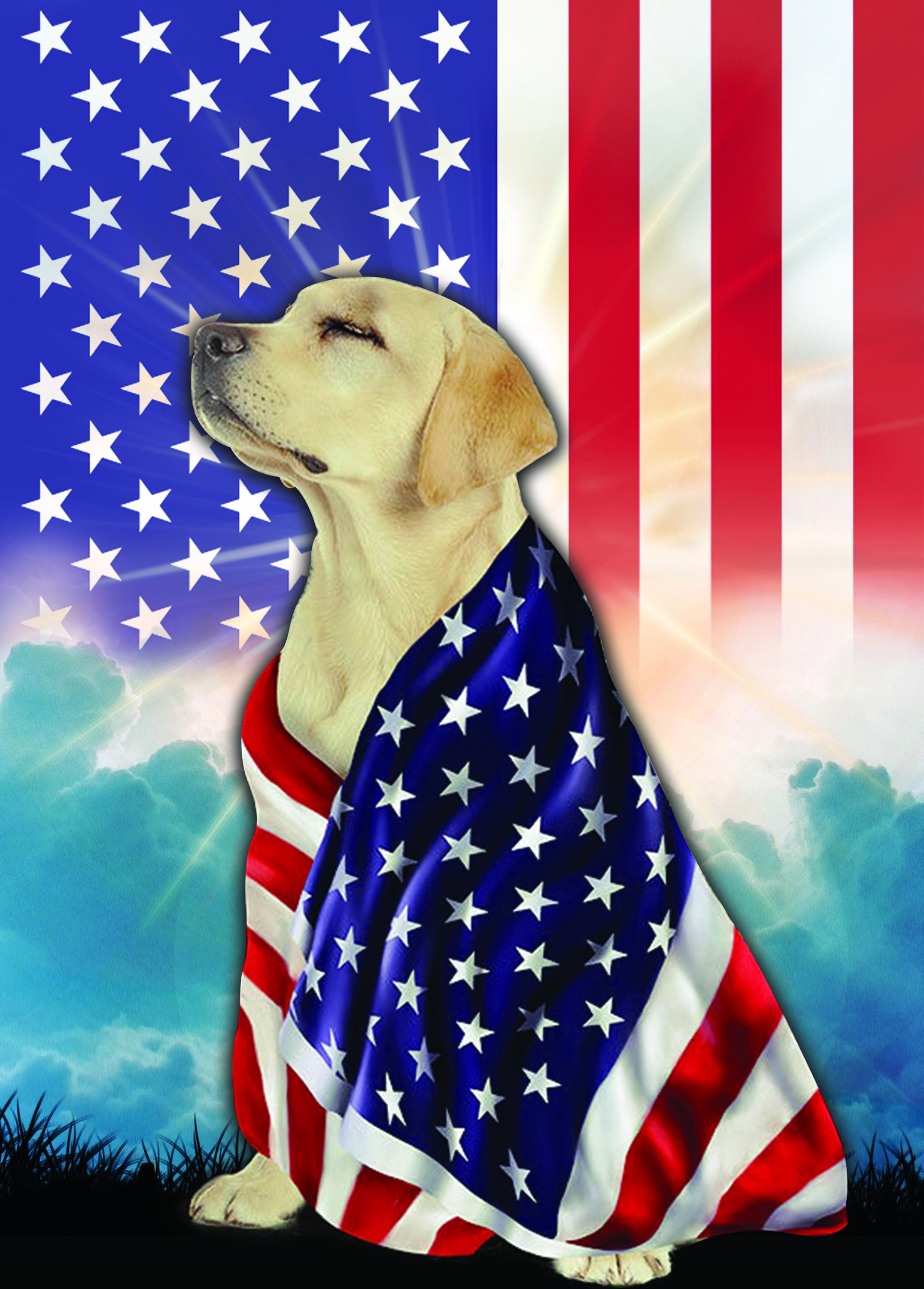 Yellow Labrador Retriever American Patriot Flag Garden Flag Etsy