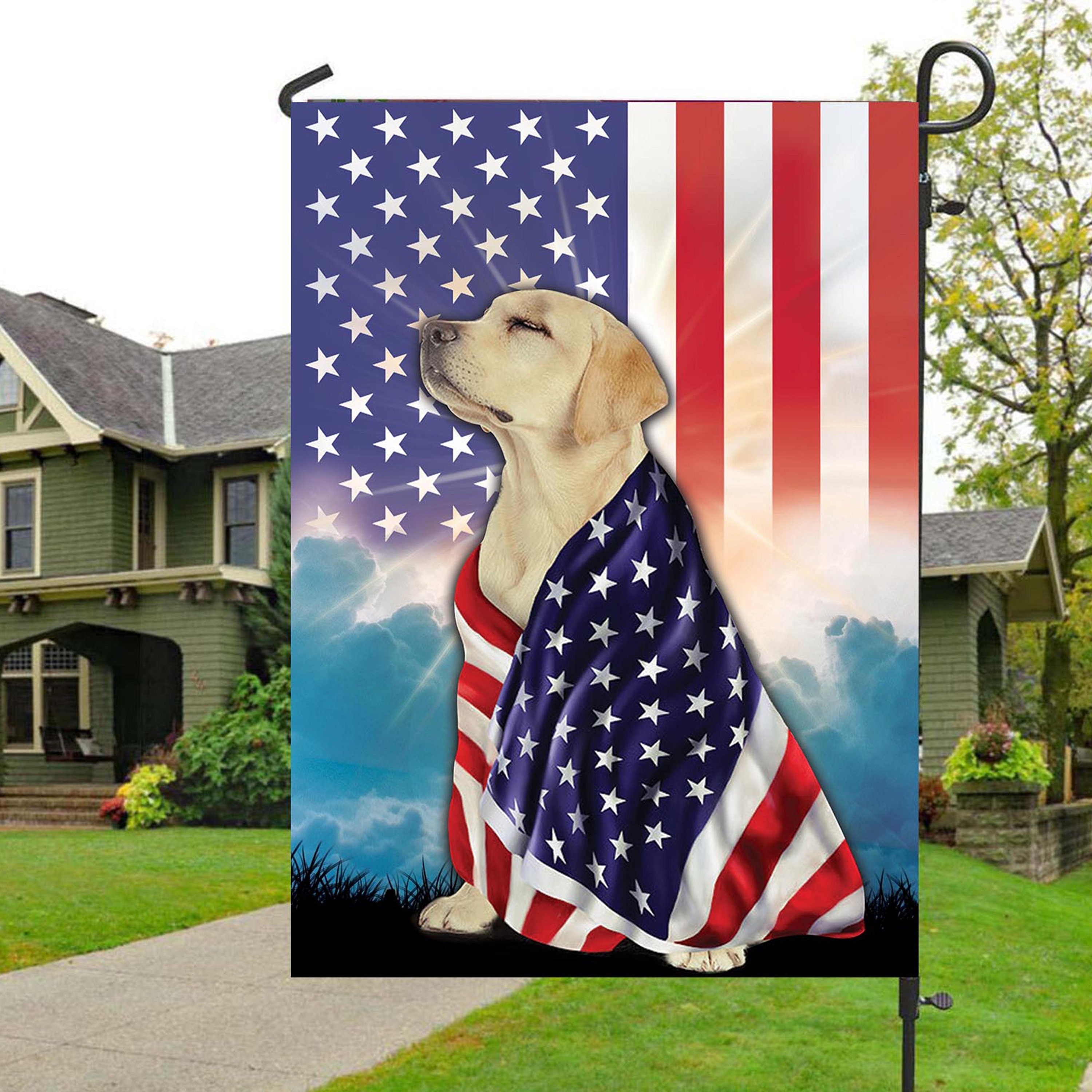 Yellow Labrador Retriever American Patriot Flag Garden Flag Etsy