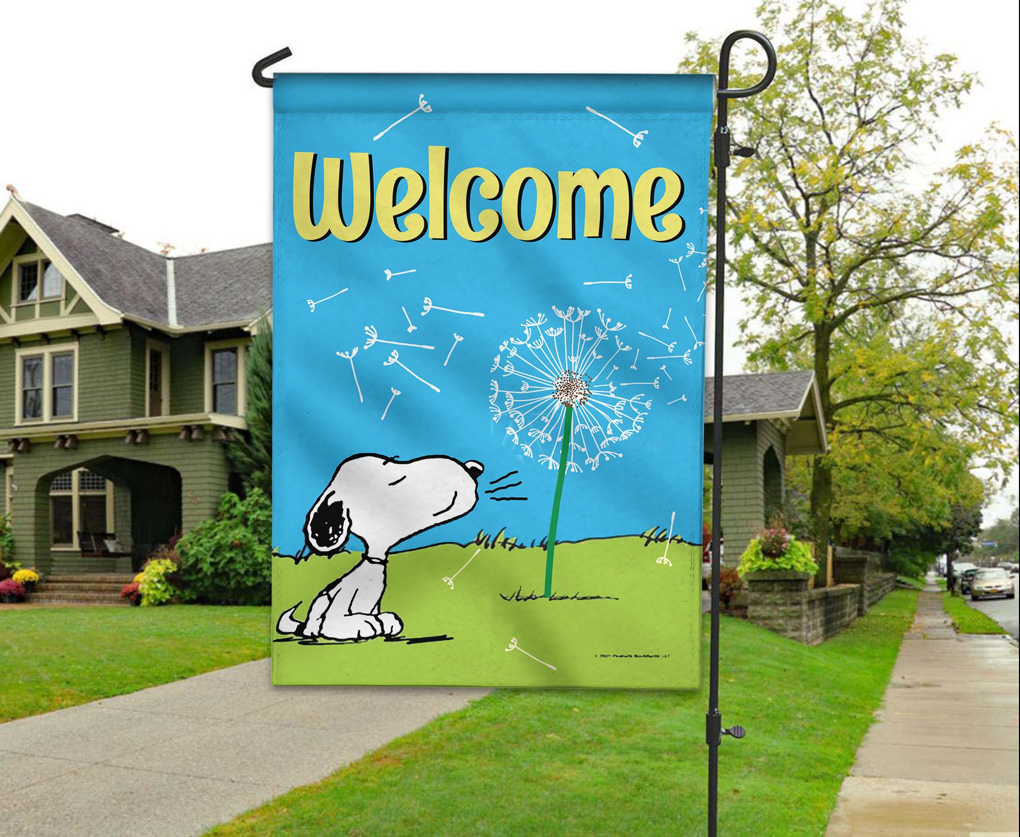 Snoopy bienvenida bandera snoopy bandera de verano bandera | Etsy