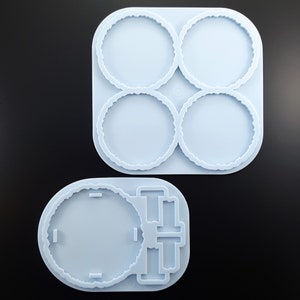 2 Silicone molds - Round Geode Coasters with holder