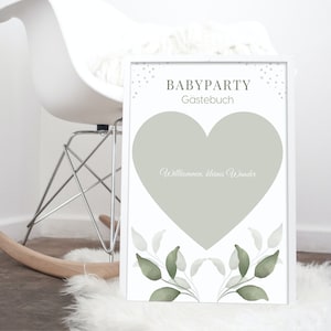 Guestbook Baby Shower Fingerprints Heart Baby Shower Gift Fingerprints Guestbook Print Baby Shower Guestbook Sign Creatively