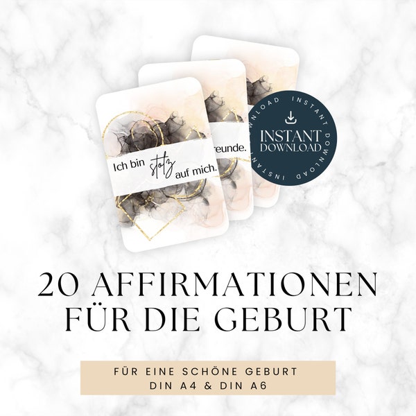 Geschenk Schwangere Freundin 20 Affirmationen Geburt Hypnobirthing Geschenk Babyparty Geschenk Schwangerschaft Affirmationen Karten Deutsch