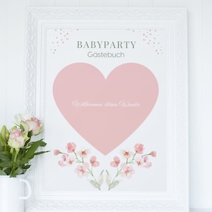 Babyshower guestbook fingerprints heart baby shower gift fingerprint guestbook print baby shower guestbook sign creative