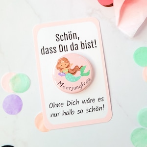Children&#39;s birthday party favor mermaid birthday button without pin small gift girl guest gift guests pin mermaid