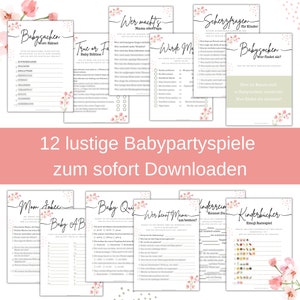 Babypartyspiele zum Ausdrucken 12 Babyparty Spiele Set Download Spielidee Babyparty Ratespiel Babyparty Geschenkidee Babyshower Spiel Idee