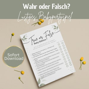 Babyparty Spiele auf Deutsch - True or False - Lustige Spielidee für die perfekte Babyshower