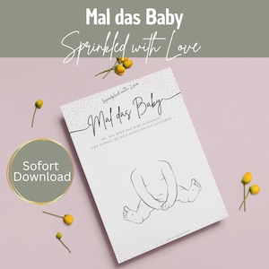 Spiel Babyshower Mal das Baby Babypartyspiel Deutsch Spiel Babyparty Geschenk Babyparty Spiel Idee Babyparty Ratekarten Quiz Ausdrucken PDF