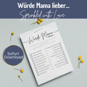 Baby shower game Would Mom Rather Guessing game Baby shower game German Baby shower game idea Baby shower game print Baby shower gift idea