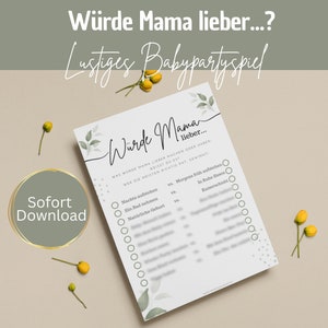 Baby Shower Game German Would Mom Rather Guessing Game Baby Shower Game Baby Shower Game Idea Baby Shower Game Print Baby Shower Gift Idea