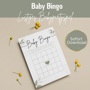 Baby shower game &quot;Baby Bingo&quot; - Funny game idea for the perfect baby shower