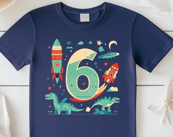 Verjaardagsshirt Marineblauw Jongensshirt 6 Verjaardagscadeau voor jongen 6 Verjaardagscadeau voor jongen 6 Verjaardagsshirt 6 Verjaardagsshirt 6 jaar