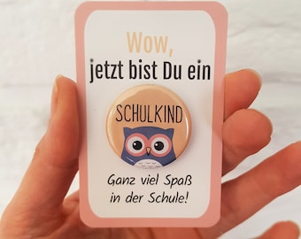 Schoolchild 2026 Button without pin, gift for starting school, school start badge for school cone, 1st grade