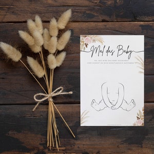 Baby shower game &quot;Paint the Baby&quot; - Funny game idea for the perfect baby shower - Boho
