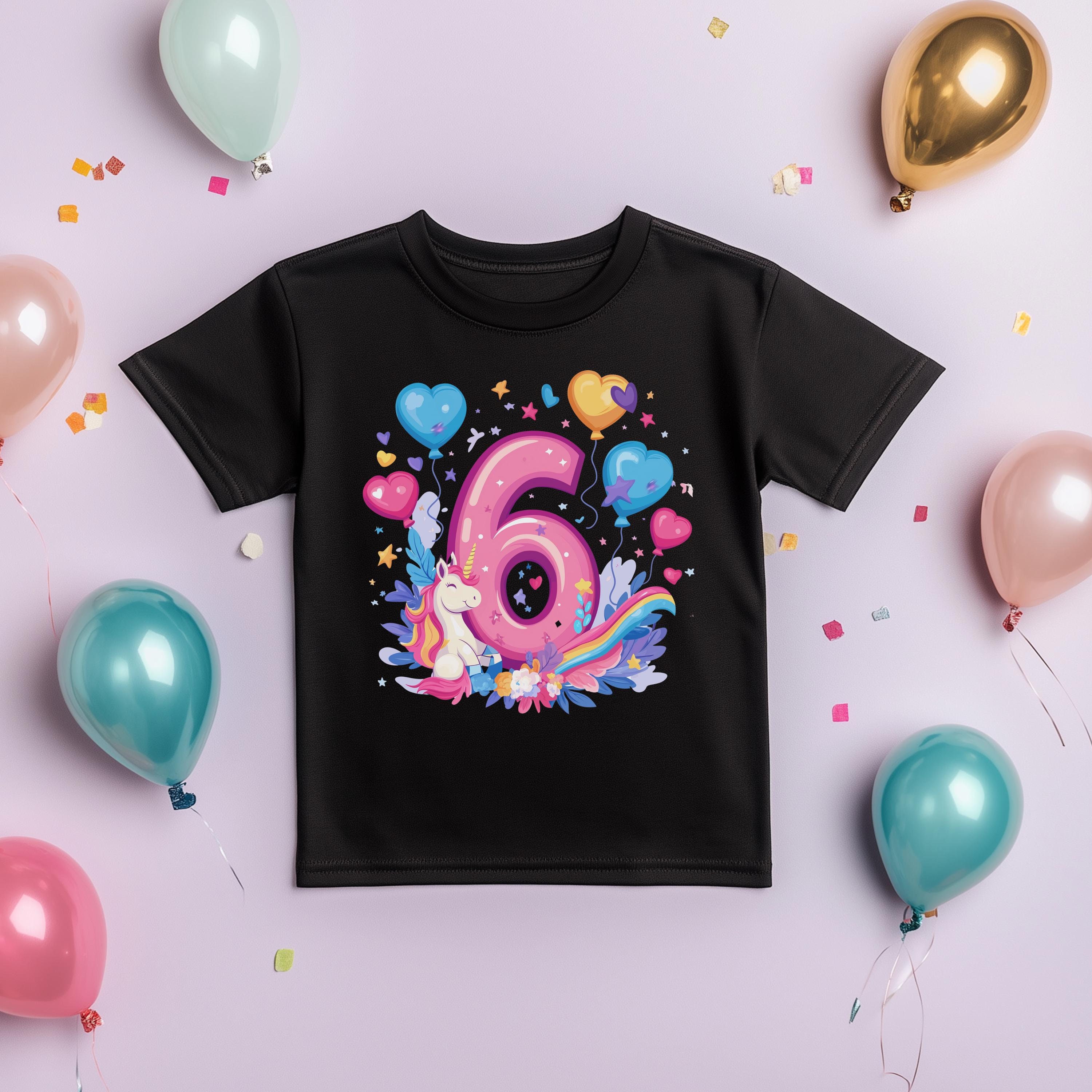 Camisa de cumpleaños 6 Camisa de unicornio Cumpleaños Chica Regalo 6 Camisa de niña Cumpleaños 6 Regalo Camiseta de cumpleaños 6º Cumpleaños Camiseta 6º