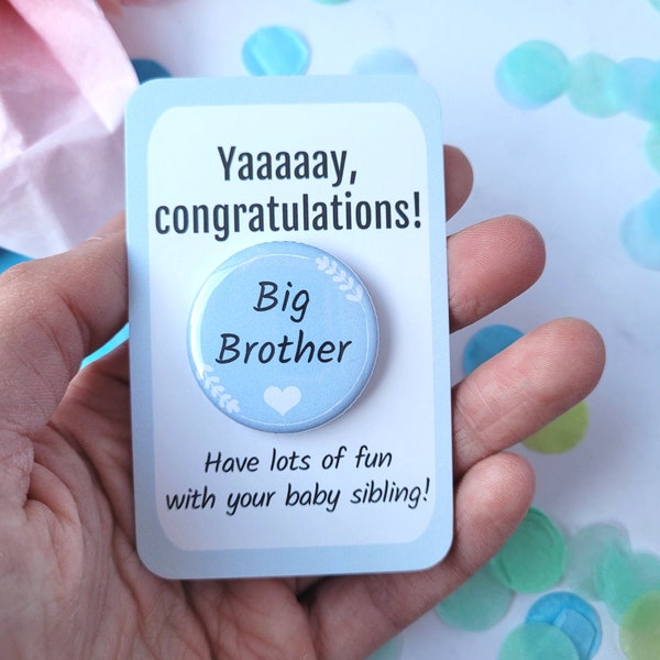 Big Brother Button Big Brother Baby Announcement Promoted to big Brother Reveal pregnancy Announcement sibling Big Brother Gift forToddler