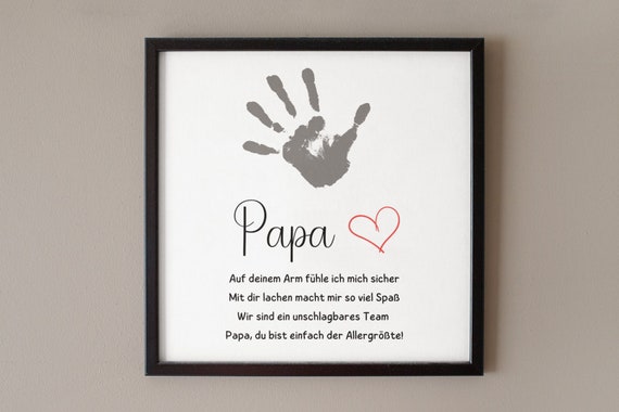 Geschenk Papa von Baby Handabdruck Vater Geschenk Personalisiert Handabdruck Kind Geschenkidee Papa Geschenk Geburtstag Papa Geschenk Idee
