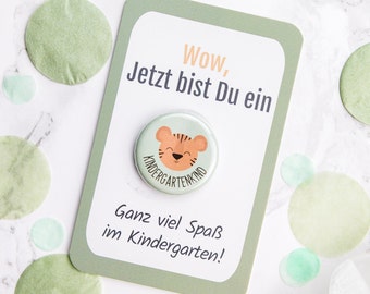 Kindergarten Child 2026 Tiger Button (without pin), Kindergarten Gift for Starting Kindergarten, Nursery Settling-In Badge