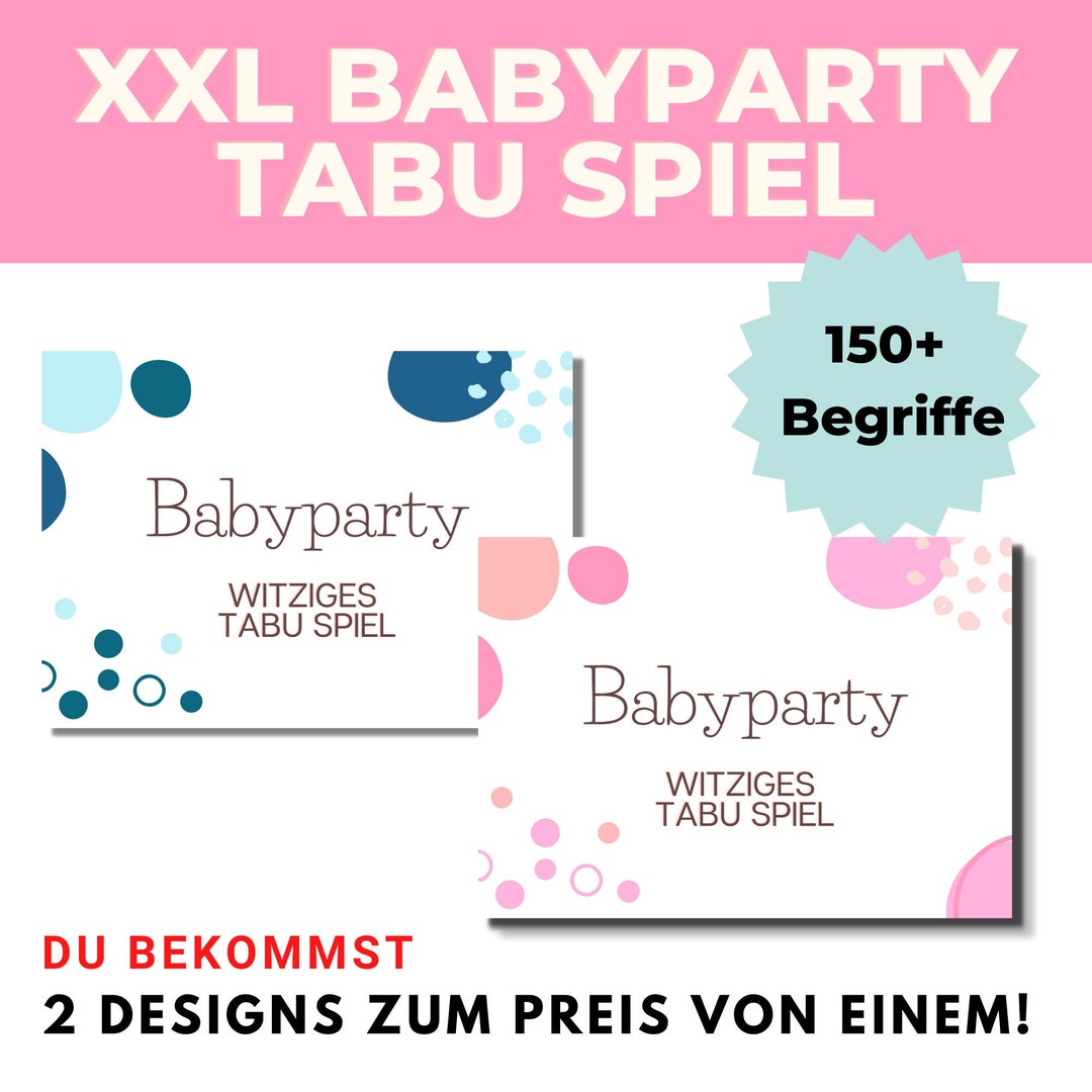 XXL Babyparty Tabu Spiel Zum Ausdrucken Das Große Baby Tabu - Etsy