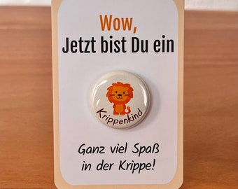 Nursery child 2026 Lion button without pin, kindergarten child gift for starting kindergarten, badge for settling in