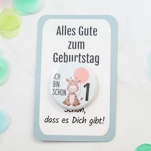 1 Geburtstag Junge Geschenk Button OHNE Nadel Geschenkidee Erster Geburtstag Junge 1 Jahr alt Anstecker Geburtstag Deko Geschenkidee Junge 1
