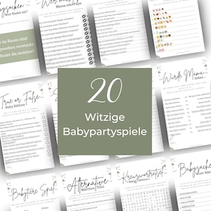 Babypartyspiele Set 20 Babyshower Spiele Download Ausdrucken Spielidee Babyparty Spiel Deutsch Babyparty Geschenk Idee Spiel Baby Shower