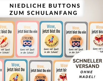Schoolchild 2026 Button without pin, back-to-school gift, first-grade school pin for school cone