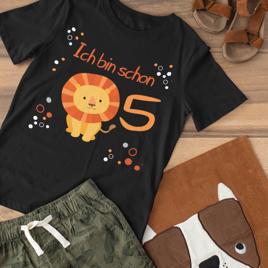 Kinder T-Shirt ‚Dieser Ninja Ist Schon 5‘ – Geburtstagsgeschenk Für Jungen, 100% Baumwolle, Oeko-Tex Zertifiziert