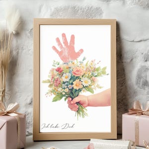 Gift Dad Baby Handprint Father Gift Personalized Handprint Child Gift Idea Dad Gift Birthday Gift Idea Father&#39;s Day
