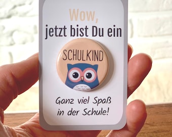 Schoolchild 2026 Button without pin, back to school gift, school cone filler badge for 1st grade