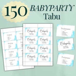 Baby Shower Taboo Allemand Baby Shower Taboo Bleu Baby Taboo Boy Baby Shower Jeu Baby Shower Idée Baby Shower Taboo Baby Shower Gift Idea Boy