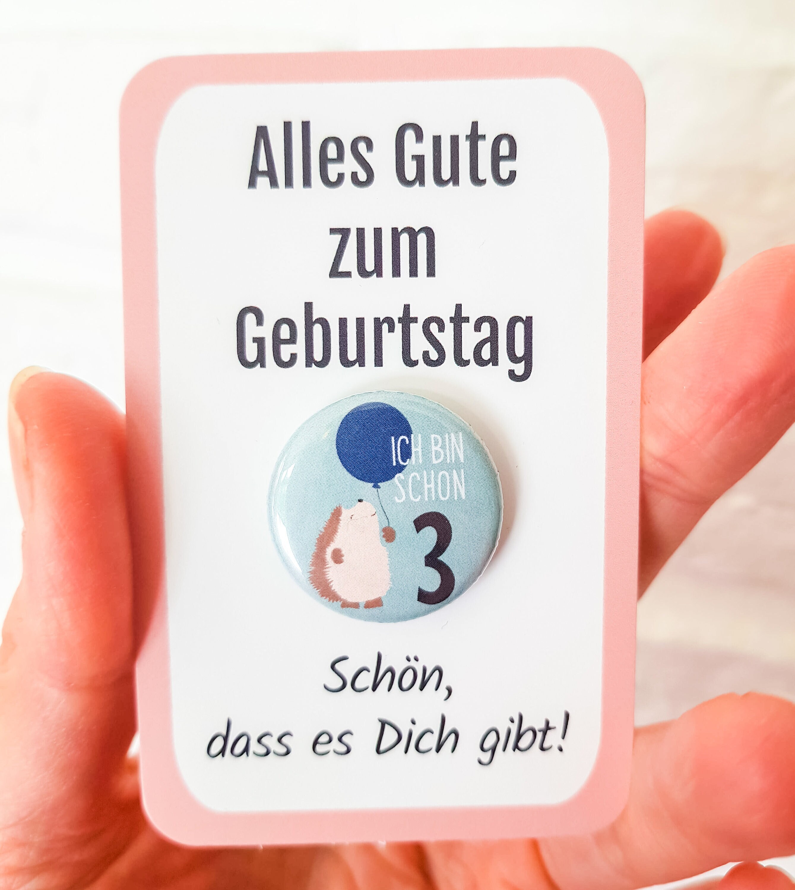 Gift 3 Years Birthday Button WITHOUT Needle Gift Idea Child 3 Birthday Button 3 Years Birthday Gift Idea Boy Gift Girl