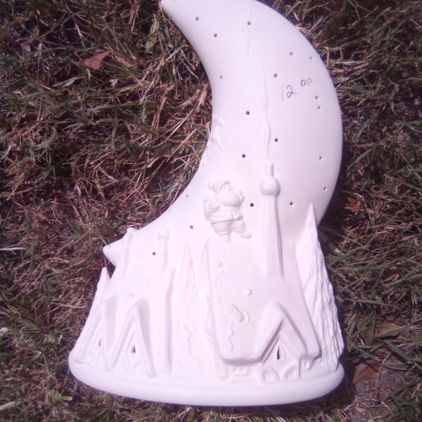 Over the rooftops french horn ceramic bisque ready to paint