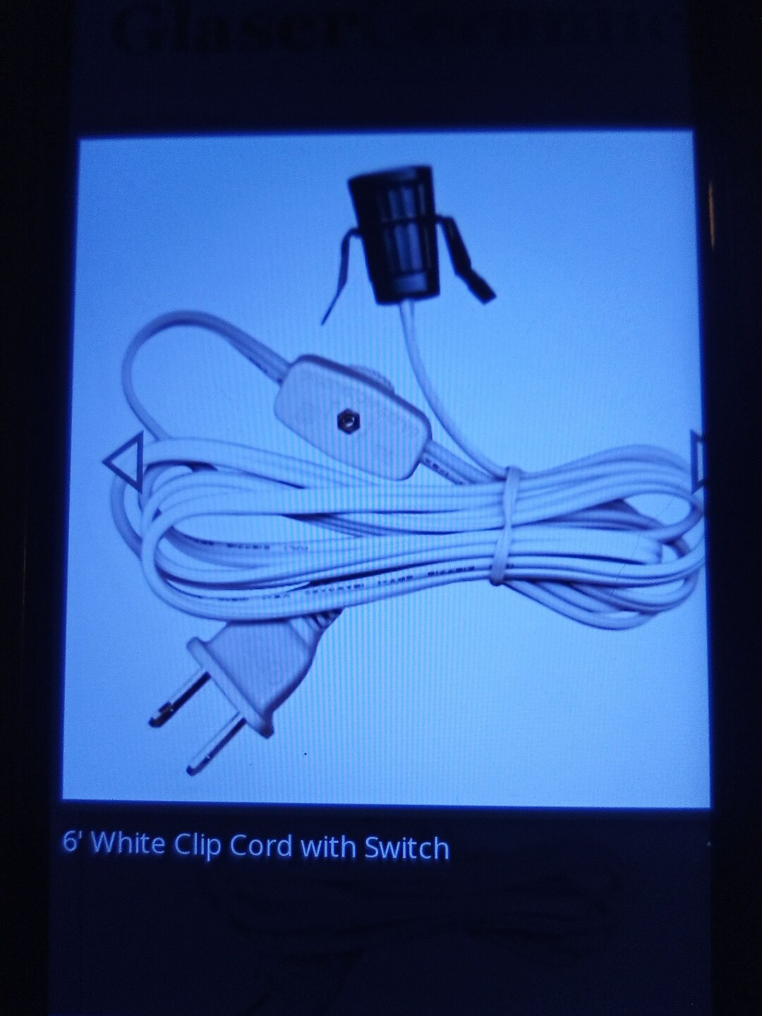White Clip Cord With On/off Switch. 6' - Etsy
