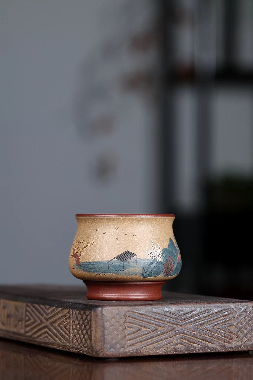The Mountain Purple Clay Tea Cup Yixing Zisha Tea Cup Etsy
