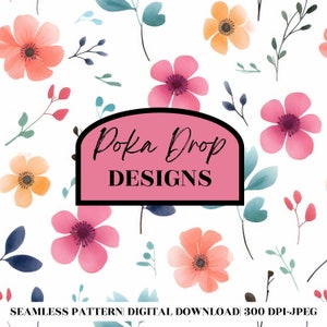 Dainty Floral Pattern, Timeless Floral Seamless Pattern, Repeating File, Tiling Designs, Paper, Fabric, Commercial Use Digital Download