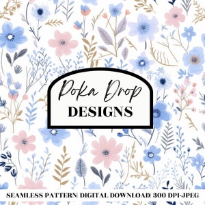 Dainty Floral Pattern, Timeless Floral Seamless Pattern, Repeating File, Tiling Designs, Paper, Fabric, Commercial Use Digital Download