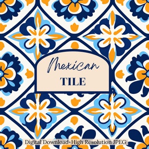 Mexican Tile Digital Paper Seamless Pattern, MexicanPattern, Repeating File, Tiling Designs, Paper, Fabric, Commercial Use Digital