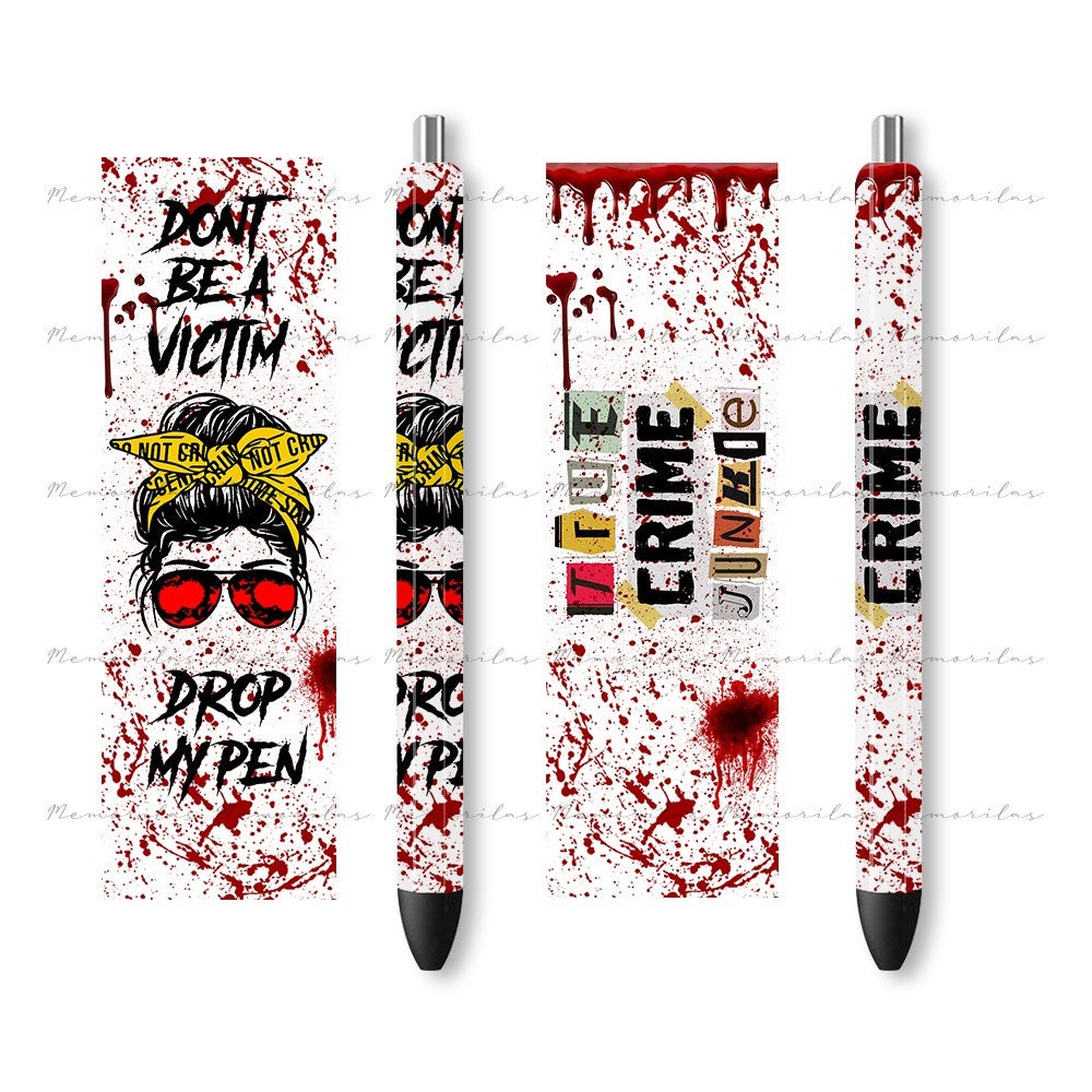 True Crime Pen Wraps Set 2 Png,Crime Pen Wraps, Mom Bun Pen Wraps,Mat…