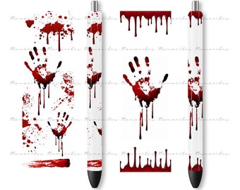 Halloween Pen Wrap Bundle Scary Pen Wraps Bloody Pen Wraps PNG Pen Wrap with Blood Blood Pen Wraps Murder Pen Wrap