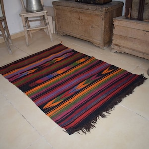 SMALL DOORMATE KILIM,Turkey Kilim Rug,2x4 Turkish Kilim,Handmade Kilim,Dark Kilim,Anatolian Kilim Rug,Vintage Kilim Rug,2&#39;9x4&#39;2 ft,5510-K