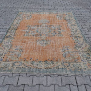 5x8 PASTEL AREA,5x8 Vintage Rug,5x8 Oushak Rug,5x8 Handmade Wool Rug,5x8 Rug,5x8 Turkish Rug,5x8 Antique Rug,5x8 Salon Rug,5&#39;8x8&#39;2 ft,456-K