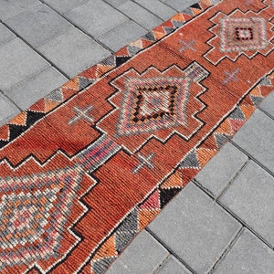 2x11 HERKI LÄUFER,2x11 Vintage Läufer,2x11 Türkische Läufer,Bunte Läufer,Flur Teppich,Küchenläufer,Woll Läufer,30x140 Zoll,1103-K